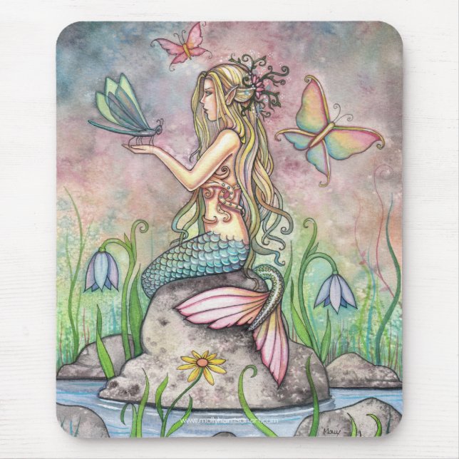Lovely Mermaid Mousepad by Molly Harrison (Front)