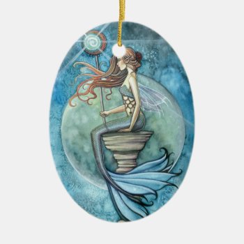 Lovely Mermaid Ornament Jade Moon by robmolily at Zazzle