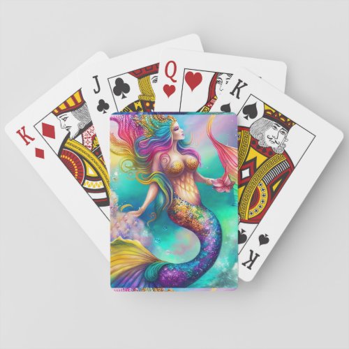 Lovely Mermaid Postcard Playing Cards