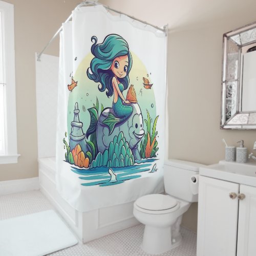 Lovely Mermaid  Shower Curtain