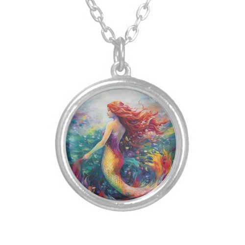 Lovely Mermaid  Silver Plated Necklace