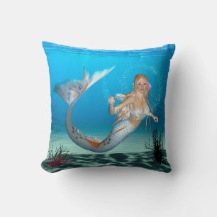 Lovely Mermaid Throw Pillow