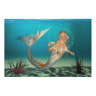 Lovely Mermaid Wood Wall Art