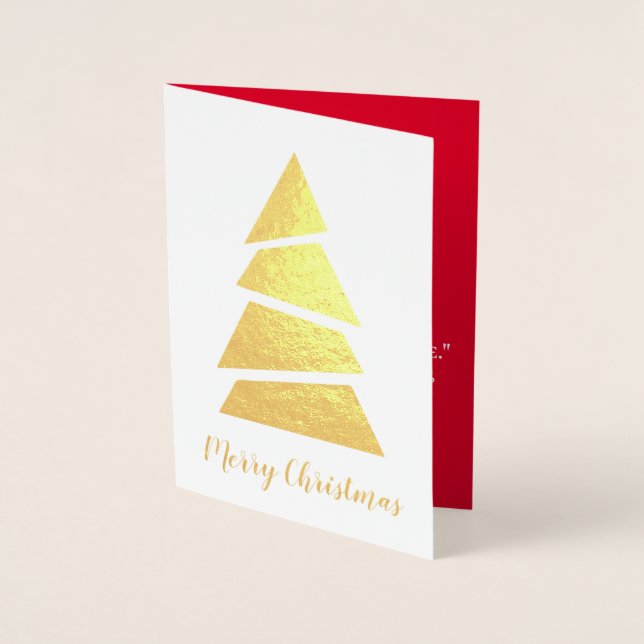 Lovely Merry Christmas Tree Foil Card (Front)