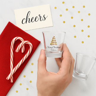 Lovely Merry Christmas Tree Shot Glass