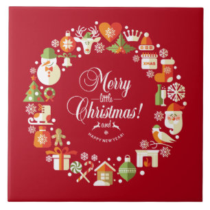 Lovely Merry Little Christmas Ceramic Tiles