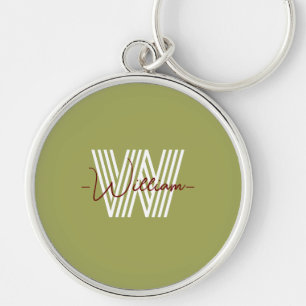 Lovely minimalist and stylish gift Monogram script Keychain