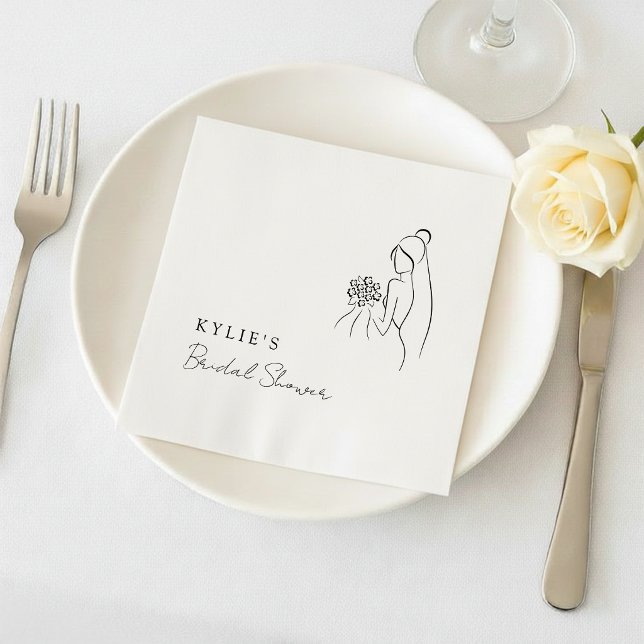 Lovely Minimalist Bridal Shower Party Napkins (Creator Uploaded)