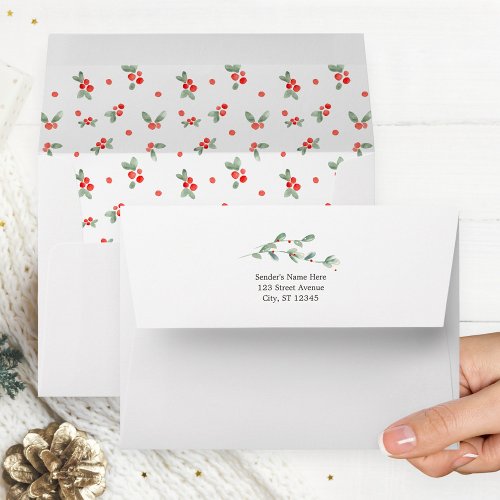 Lovely Mistletoe Christmas Holiday Envelopes