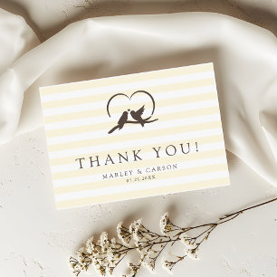 Lovely Modern bird of paradise Wedding Thank You Card