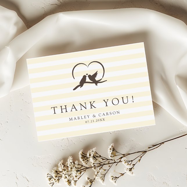Lovely Modern bird of paradise Wedding Thank You Card (Creator Uploaded)