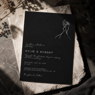 Lovely Modern Drawing Romantic Wedding Invitation