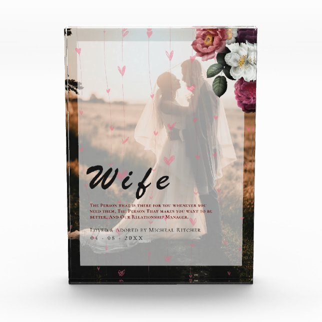 lovely Modern Wife Definition Surprise gift her Photo Block (Front)