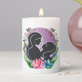 Lovely Mom And Daughter with colorful flowers Love