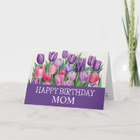 Lovely Mom Birthday Sweet Watercolor Tulip Flora