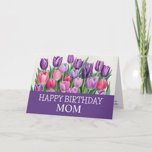 Lovely Mom Birthday Sweet Watercolor Tulip Flora  Card