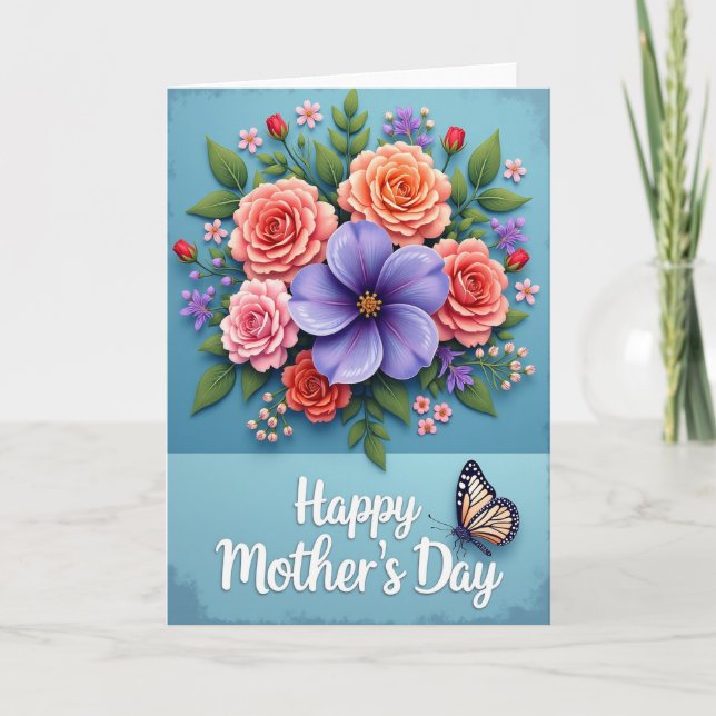 Lovely Mom Floral Design Card (Front)
