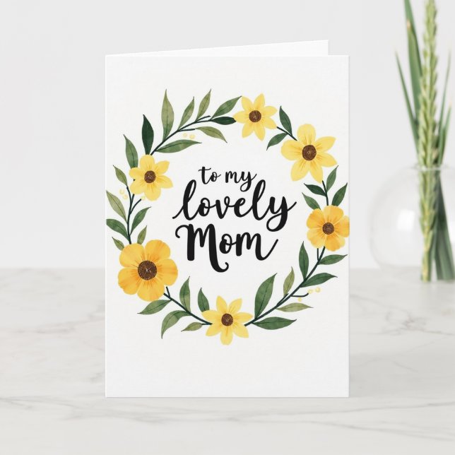 Lovely Mom Floral Illustration Card (Front)