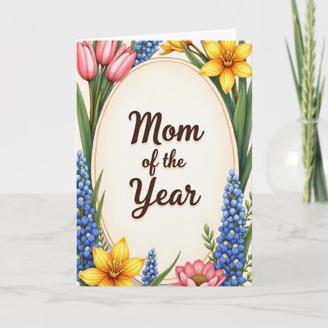 Lovely Mom Floral Tribute Card (Front)