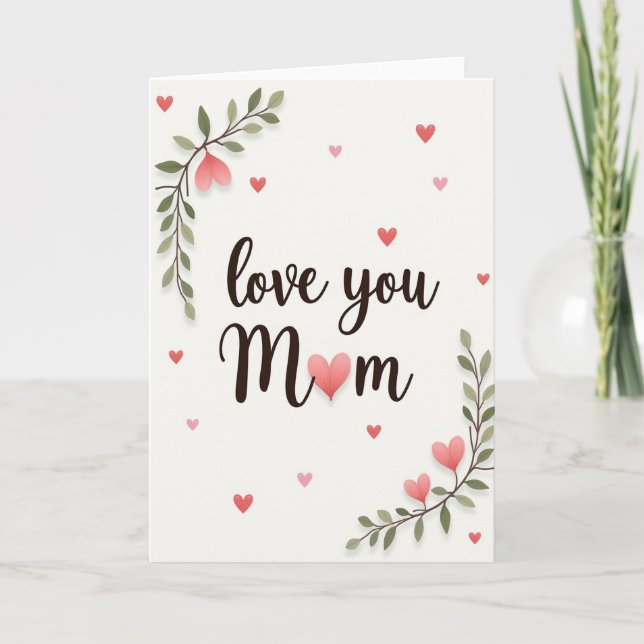 Lovely Mom Hearts Graphic Card (Front)
