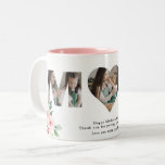 Lovely Mom Quote Blush Floral 3 Custom Photo Mug<br><div class="desc">Capture the essence of maternal love with these lovely 3 custom photos mug, each photo is nestled within letters " MOM". The delicate blush flowers enhance the beauty and adds a soft feminine touch. The quote "Always my mom, forever my friend" is perfect for treasuring tender moments and expressing gratitude...</div>