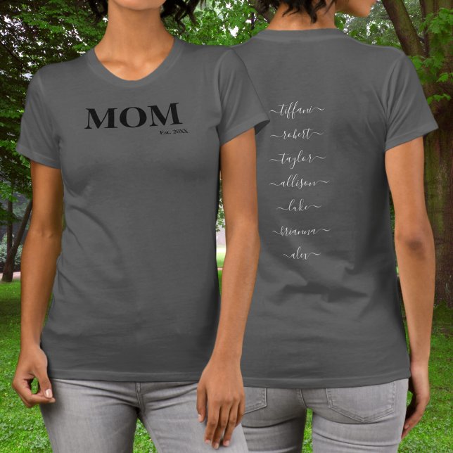 Lovely Mom with Kids Names Year T-Shirt (Creator Uploaded)