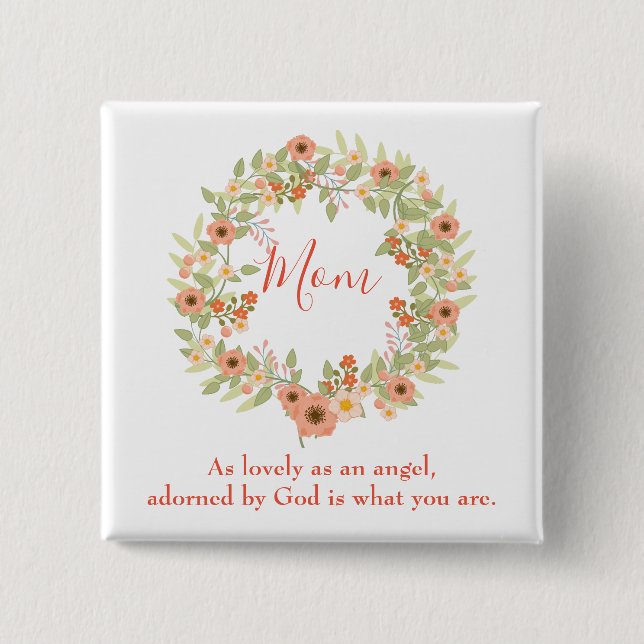 Lovely Mom Wreath Button (Front)
