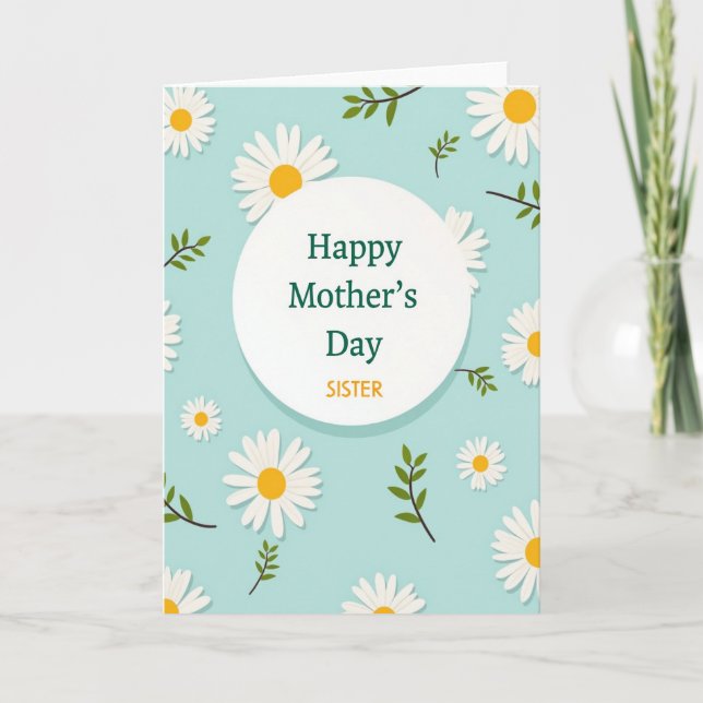 Lovely Moms Day Daisies Card (Front)