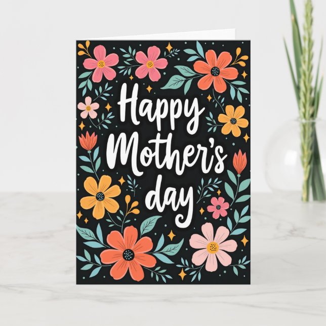 Lovely Moms Day Design Card (Front)