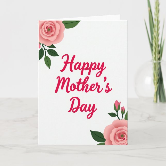 Lovely Moms Day Flower Design Card (Front)