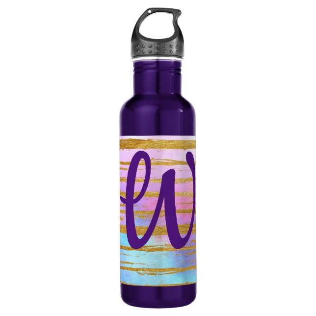 Lovely Monogram Stainless Steel Water Bottle (Front)