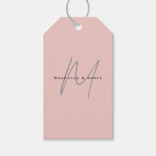 Lovely Monogrammed Calligraphy Pastel Color Names Gift Tags