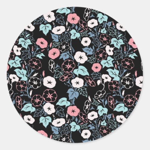 Lovely Morning Glory Illustration Classic Round Sticker