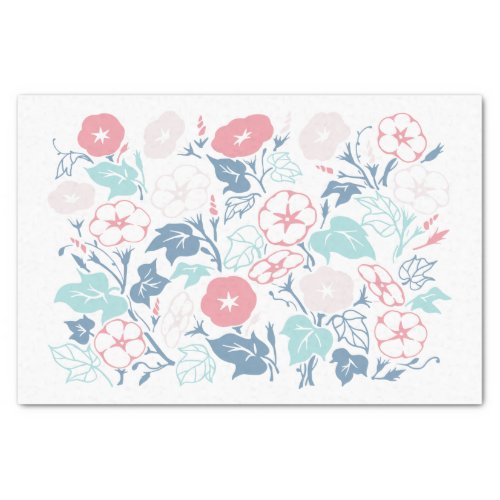 Lovely Morning Glory Illustration Tissue Paper