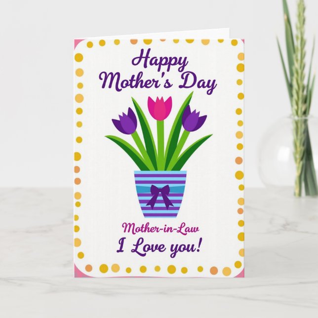 Lovely Mother In Law I Love You Card (Front)