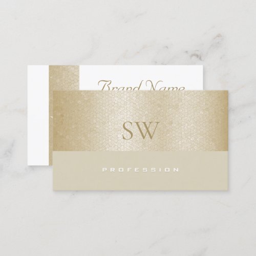 Lovely Mother of Pearl Snake Pattern with Monogram Business Card