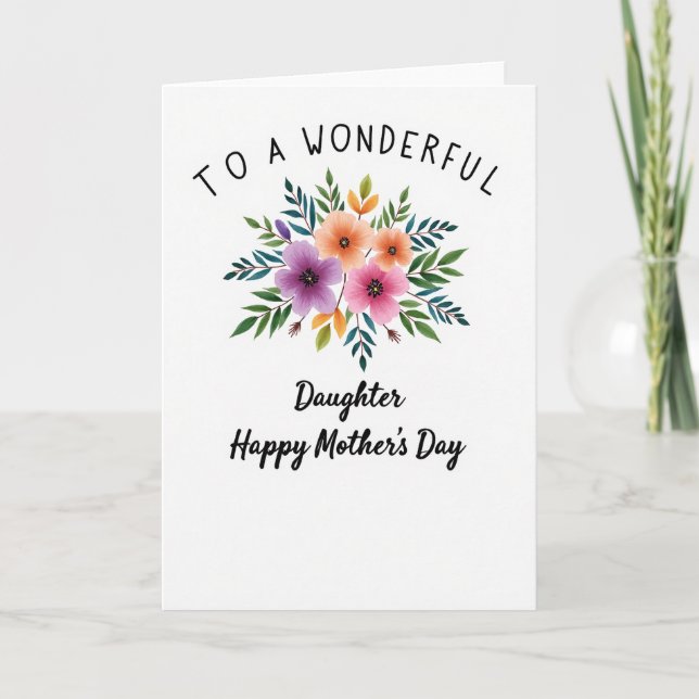 Lovely Mothers Day Floral Art Card (Front)