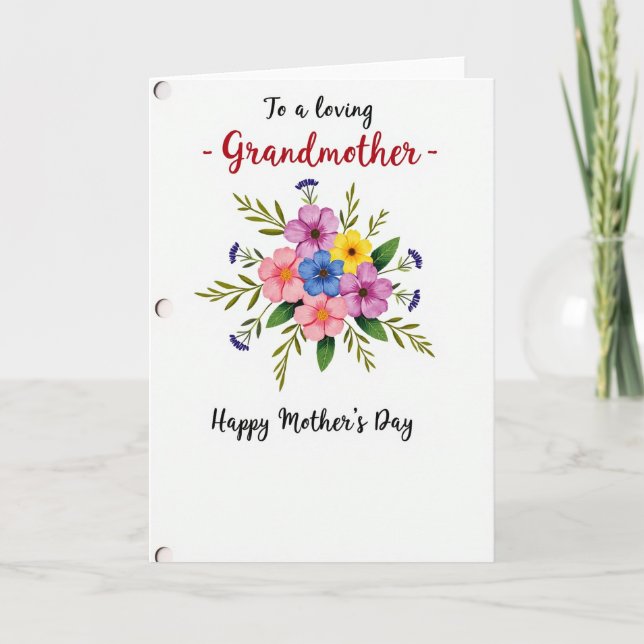 Lovely Mothers Day Floral Design Card (Front)