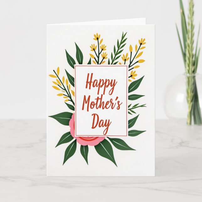 Lovely Mothers Day Leaf Card (Front)