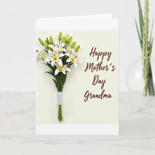 Lovely Mothers Day Lilies Card (Front)