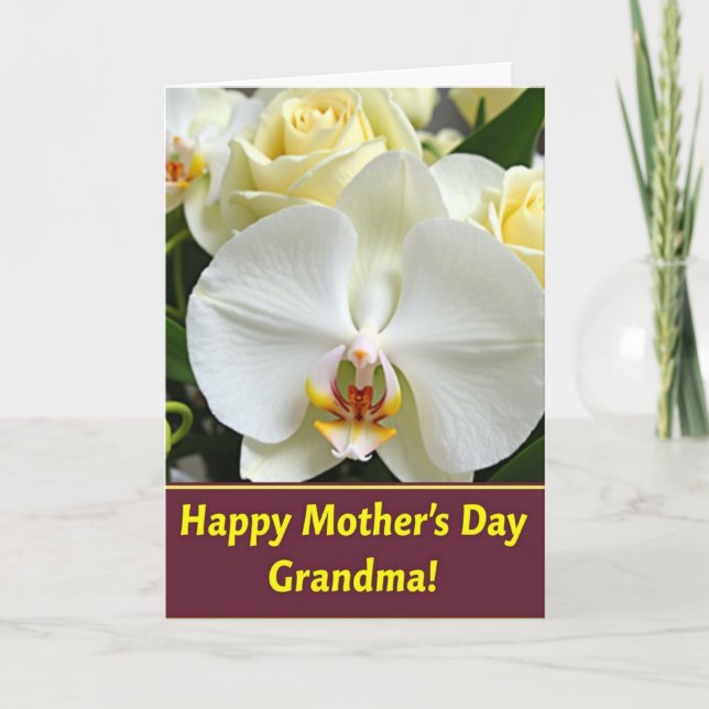Lovely Mothers Day Orchid Card (Front)