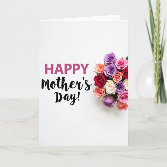 Lovely Mothers Day Roses Card (Front)