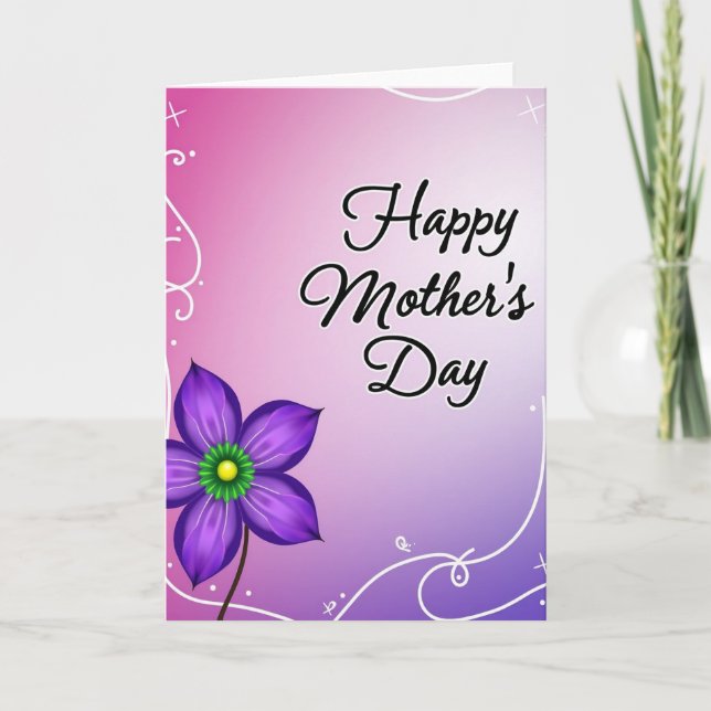 Lovely Mothers Day Swirls Card (Front)