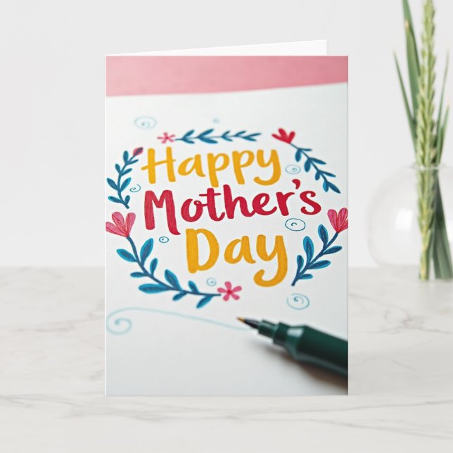Lovely Mothers Day Wreath Card (Front)