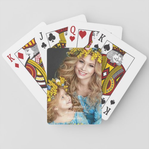 lovely mothers world cute daughter playing cards
