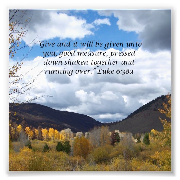 Lovely Mountain Scene Scripture Luke 638 Photo