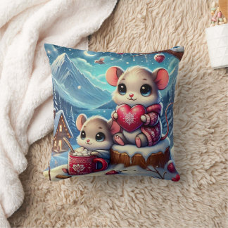 Lovely Mouse Throw Pillow