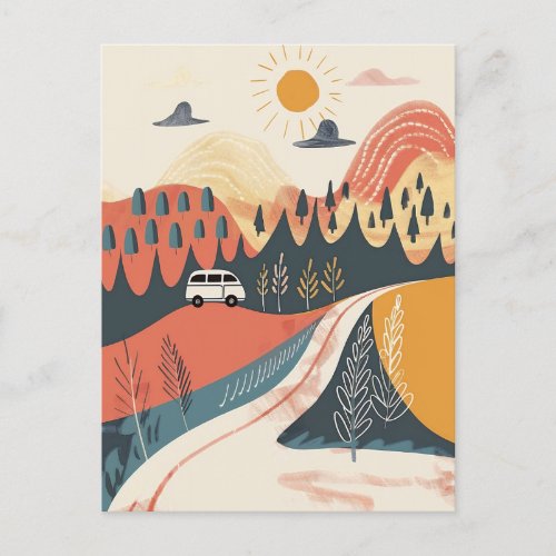 Lovely multifunctional illustration postcard