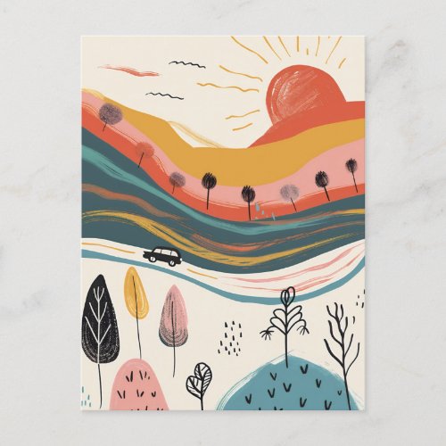 Lovely multifunctional illustration postcard