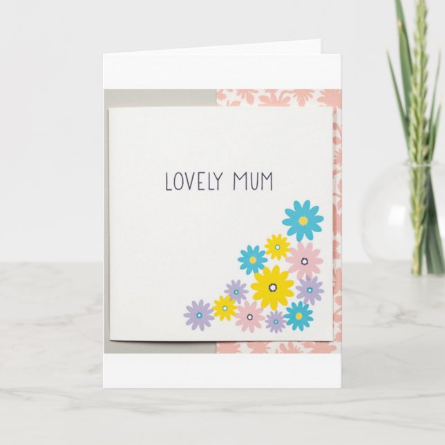 Lovely Mum Floral Art Card (Front)
